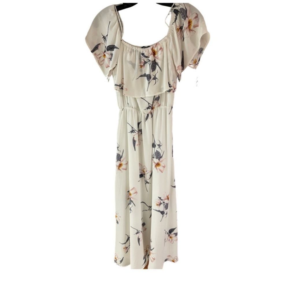 Sugar Lips Women's Off Shoulder Dressy Casual Floral Maxi Dress